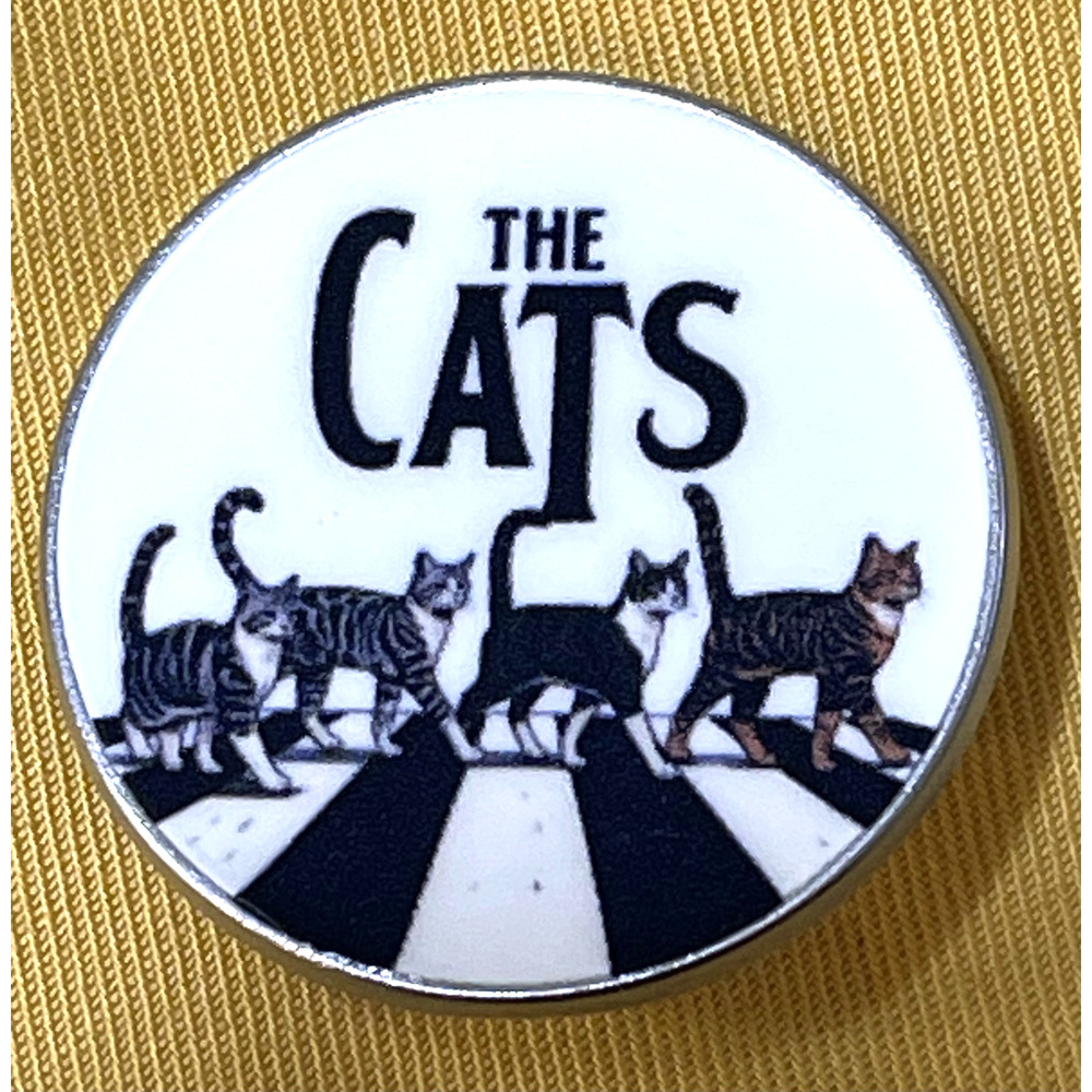 NWOT The Cats Enamel Lapel Pin Brooch Retro Beatles Abbey Road Inspired Music
